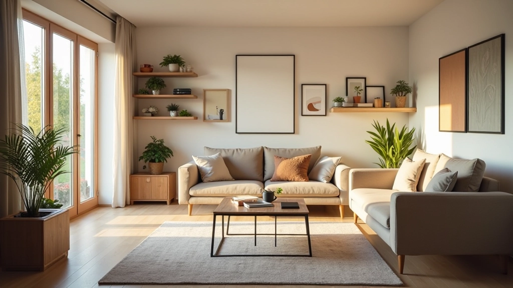 Gemütliches Wohnzimmer mit Hausrat und persönlichen Gegenständen